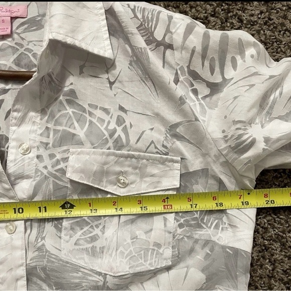Lilly Pulitzer Women’s Small Sheer White Shirt Dress Button Cover Up *READ* - Picture 7 of 8